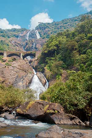 Vakantie India, State of Goa: Dudhsagar waterval