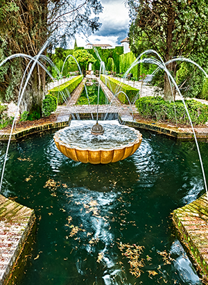 Alhambra in Granada: tuinen