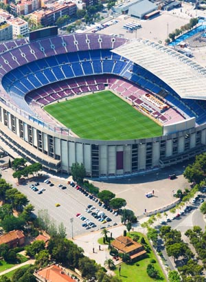 Barcelona met kinderen; Stadion FC Barcelona