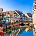 Kleurrijke vakwerkhuizen Colmar, Elzas