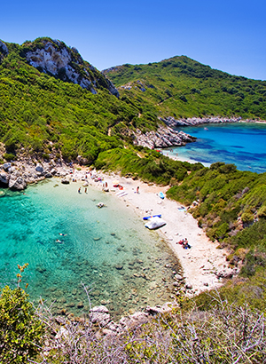 Mooie stranden Corfu: Porto Timoni