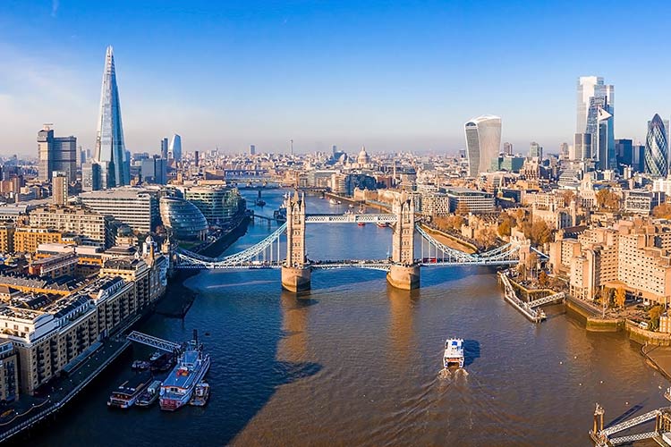 Steden op minder dan 2 uur vliegen: Londen