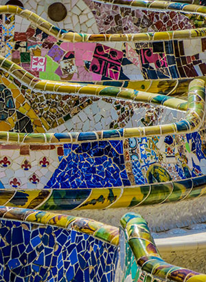 Alles over Parc Güell - bank