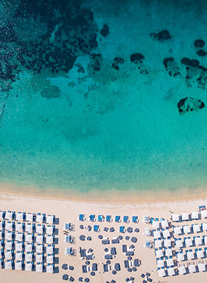 Strand bij Mykonos-Stad
