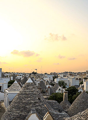 Drukte vermijden Alberobello: zonsondergang