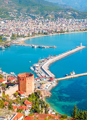 Badplaatsen Turkse Rivièra: Alanya