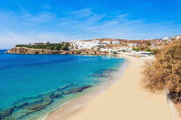 Mooiste stranden Mykonos: Agios Stefanos Beach