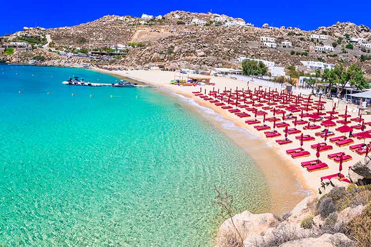 Mooiste stranden Mykonos: Super Paradise Beach