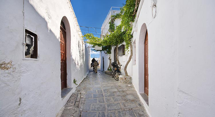 Lindos, Rhodos: witte stadje