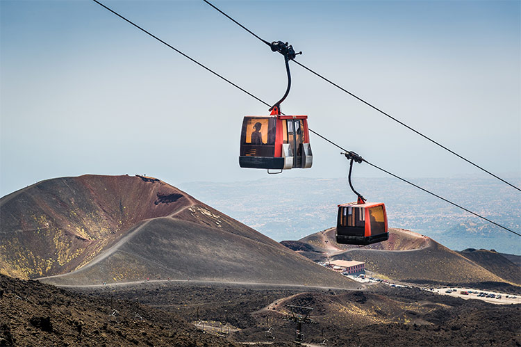 Vulkaan Etna bezoeken, kabelbaan