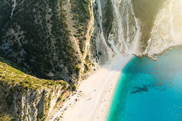 Mooiste stranden Griekenland: Myrtos Beach, Kefalonia