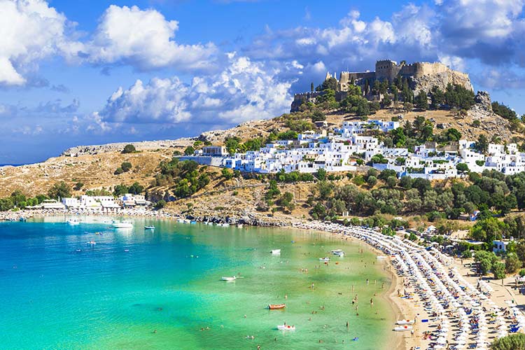 Leukste badplaatsen Griekenland: Lindos, Rhodos