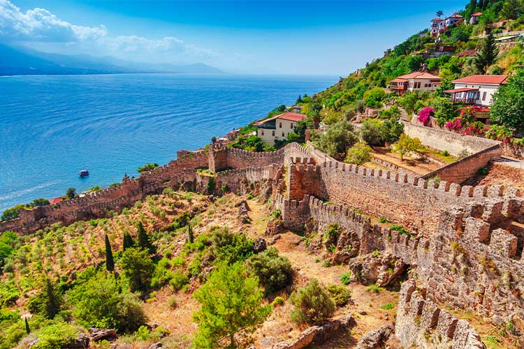 Kasteel van Alanya muur