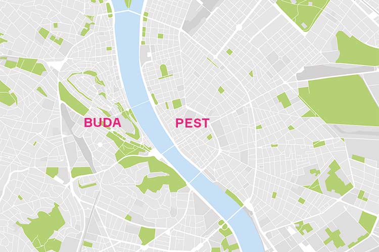 Boeda vs Pest: kaart
