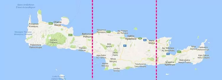 Bezienswaardigheden kreta: kaart