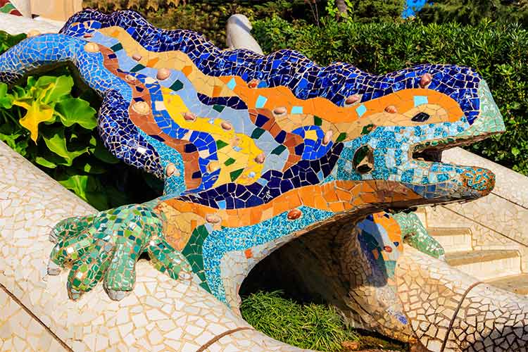 Park Güell: salamander el Drac