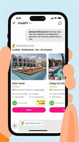Dé VakantieDiscounter ontsluit reisaanbod via AI-platform